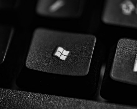 Windows logo key on a black keyboard