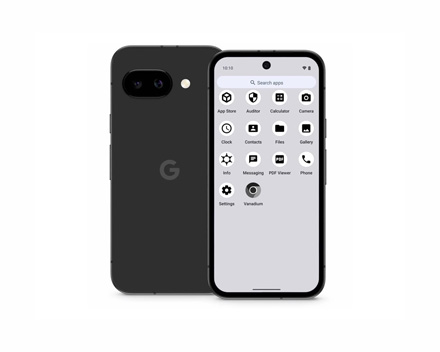 GrapheneOS logo and phone