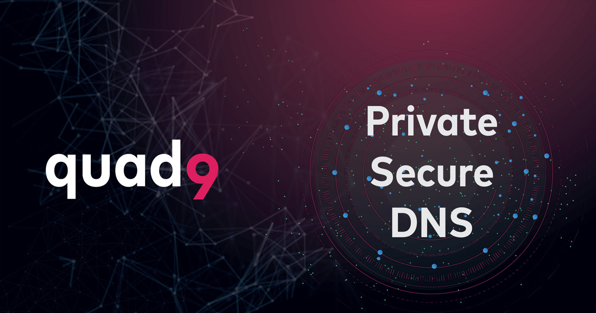 Network diagram showing DNS query routing through Quad9