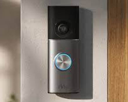 Ring doorbell camera on house entrance