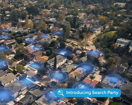 Ring doorbell camera scanning neighbourhood street