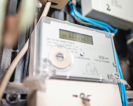 Smart meter on house wall